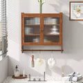 Okak Wall Cabinet Storage Cabinet with 2 Glass Doors and 3 Shelves Accent Cabinets for Kitchen Dining Room