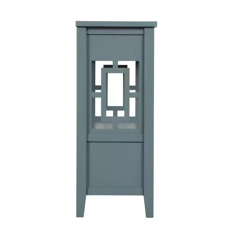 Console de ferme en bois de 36 po avec 4 tiroirs et 1 étagère de rangement pour entrée et salon, bleue