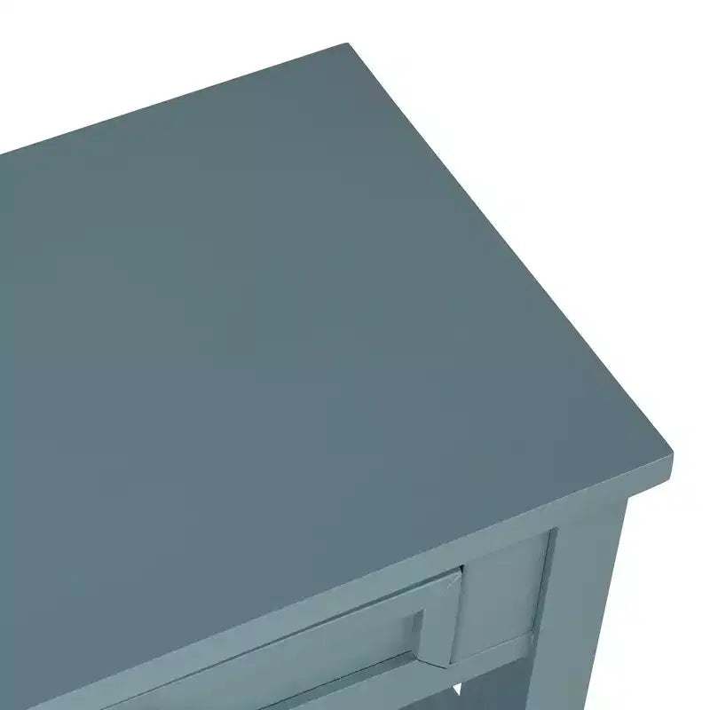 Console de ferme en bois de 36 po avec 4 tiroirs et 1 étagère de rangement pour entrée et salon, bleue