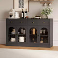 CuisinSmart 55.1 Sideboard Buffet Cabinet with 2 Drawers & 4 Acrylic Doors Console Coffee Bar Table with Adjustable Shelves for Kitchen Dining Room