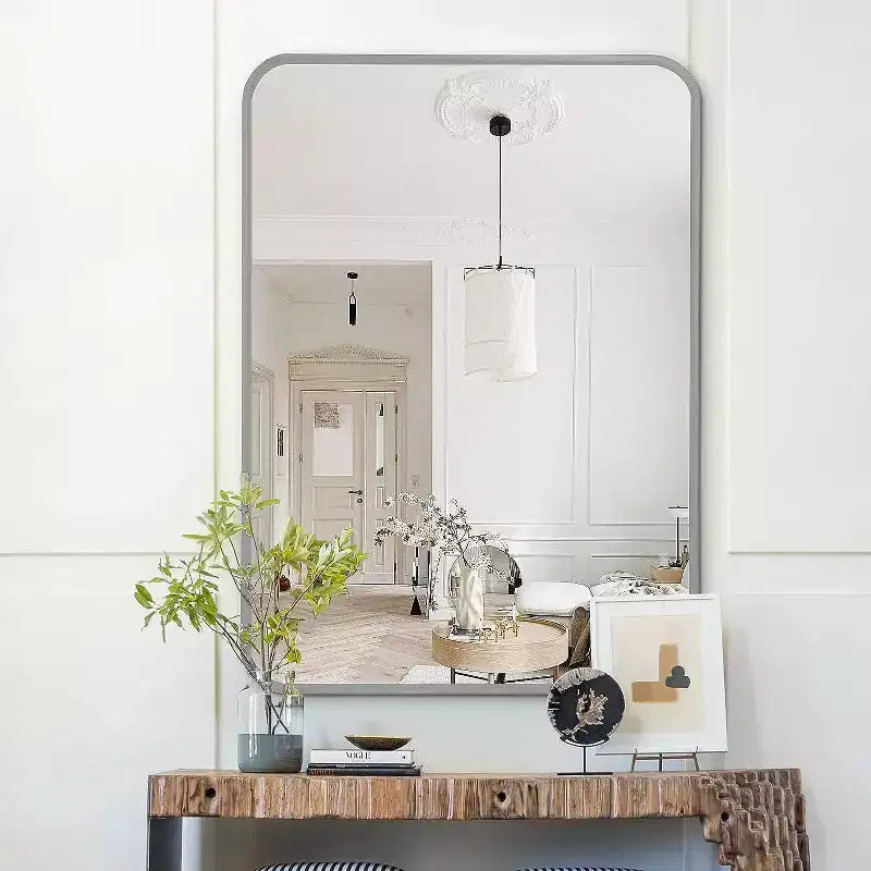 Miroir de salle de bain rectangulaire avec cadre en aluminium Miroir de courtoisie
