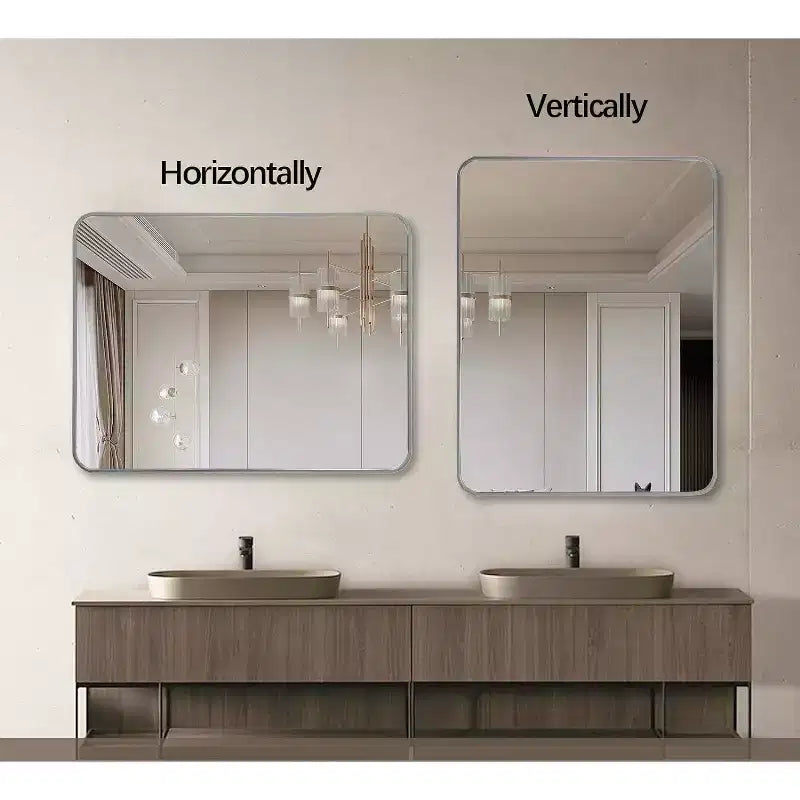 Miroir de salle de bain rectangulaire avec cadre en aluminium Miroir de courtoisie