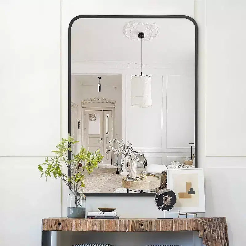 Miroir de salle de bain rectangulaire avec cadre en aluminium Miroir de courtoisie