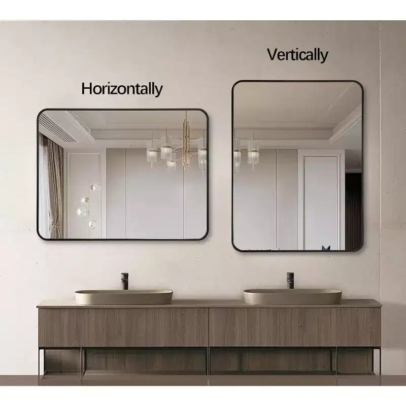 Miroir de salle de bain rectangulaire avec cadre en aluminium Miroir de courtoisie