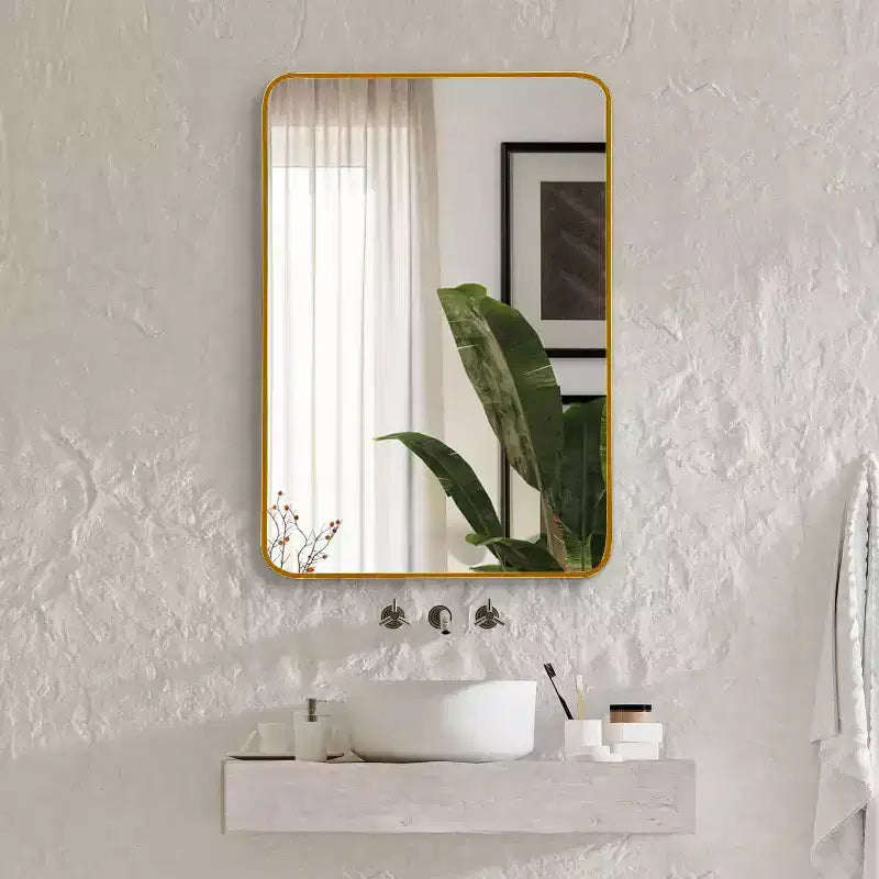 Miroir de salle de bain rectangulaire avec cadre en aluminium Miroir de courtoisie