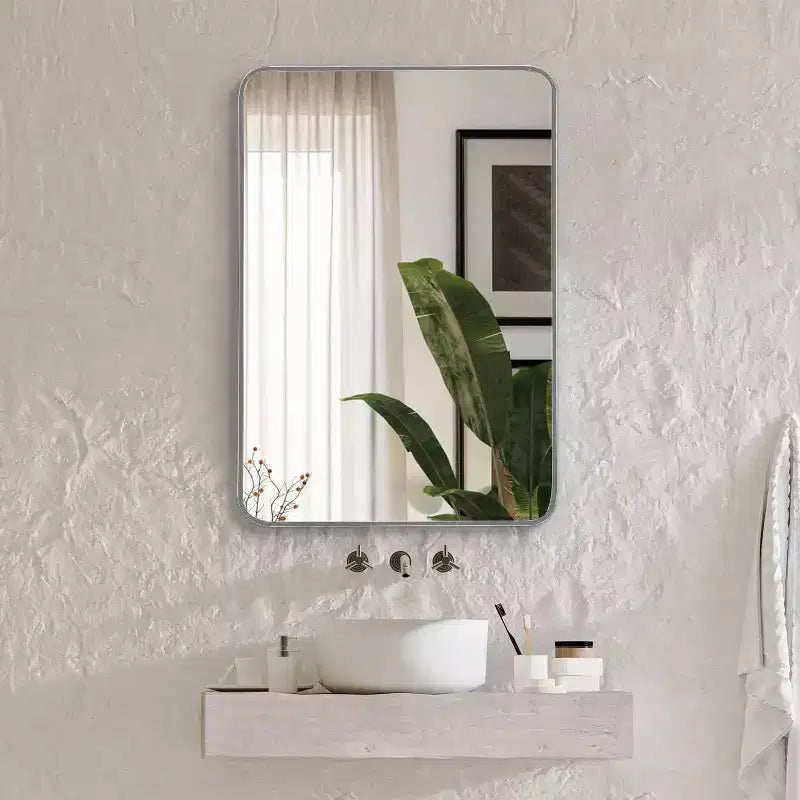 Miroir de salle de bain rectangulaire avec cadre en aluminium Miroir de courtoisie