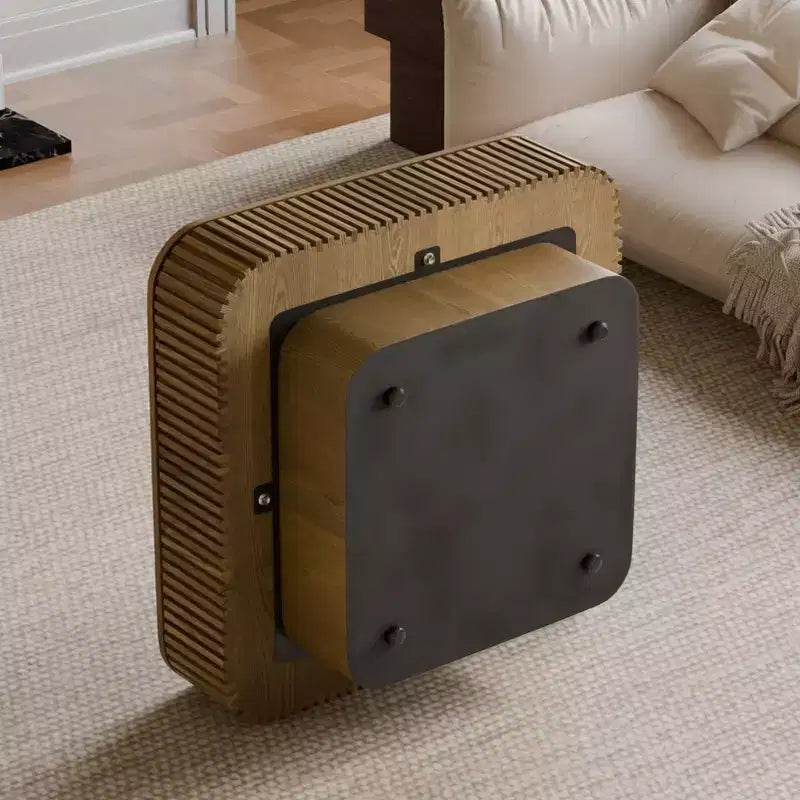 Table basse carrée moderne en bois avec couvercle à charnière