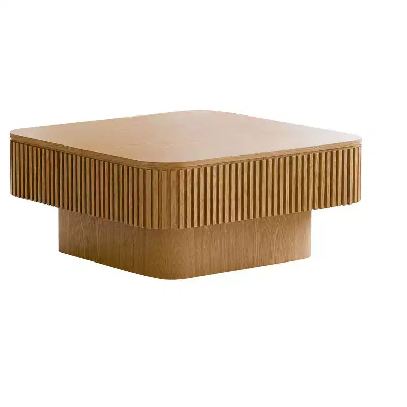Table basse carrée moderne en bois avec couvercle à charnière