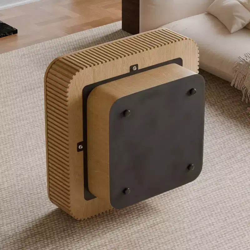 Table basse carrée moderne en bois avec couvercle à charnière