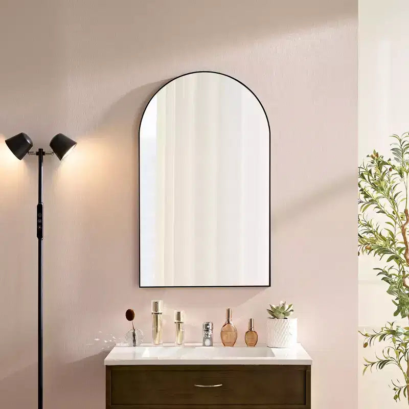 Okak Vintage Bathroom Mirror with Aluminum Frame Wall Mirror with High Reflection Vanity Mirror for Bathroom Bedroom