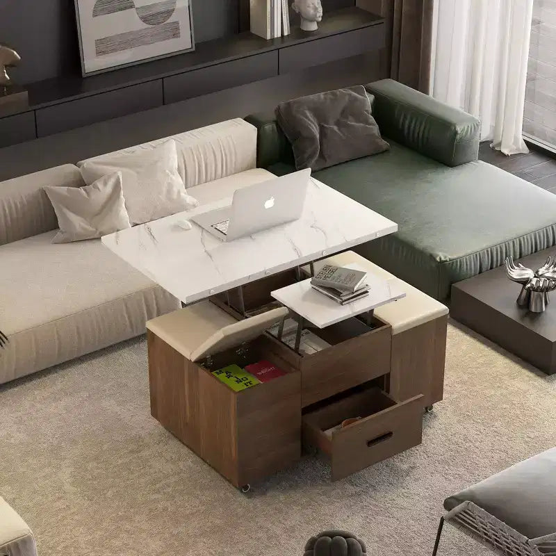Table basse relevable en bois moderne