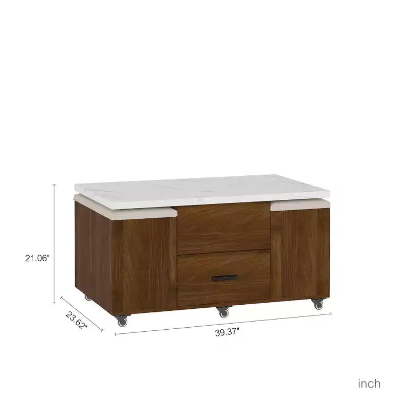 Table basse relevable en bois moderne