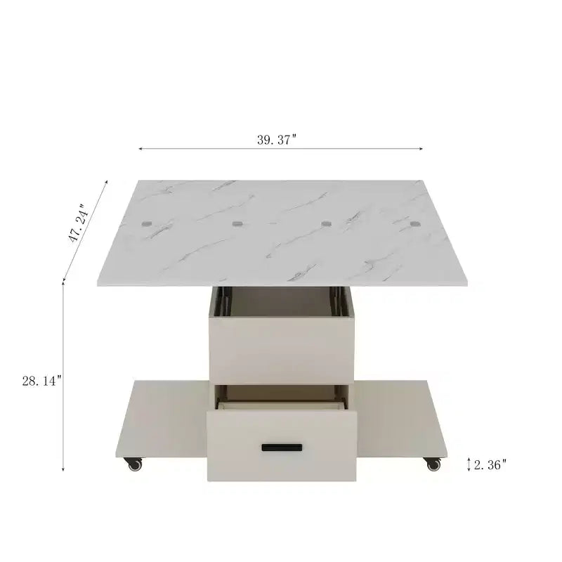 Table basse relevable en bois moderne