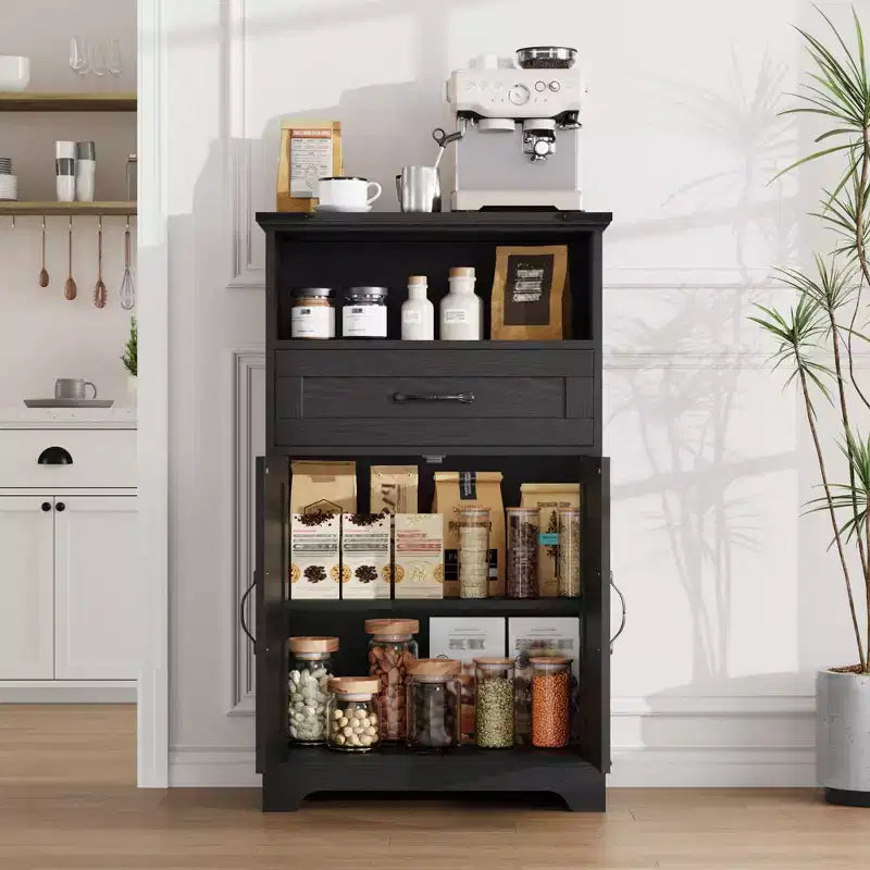 Meuble de salle de bain de style campagnard avec portes et tiroirs, meuble de rangement autoportant à texture bois