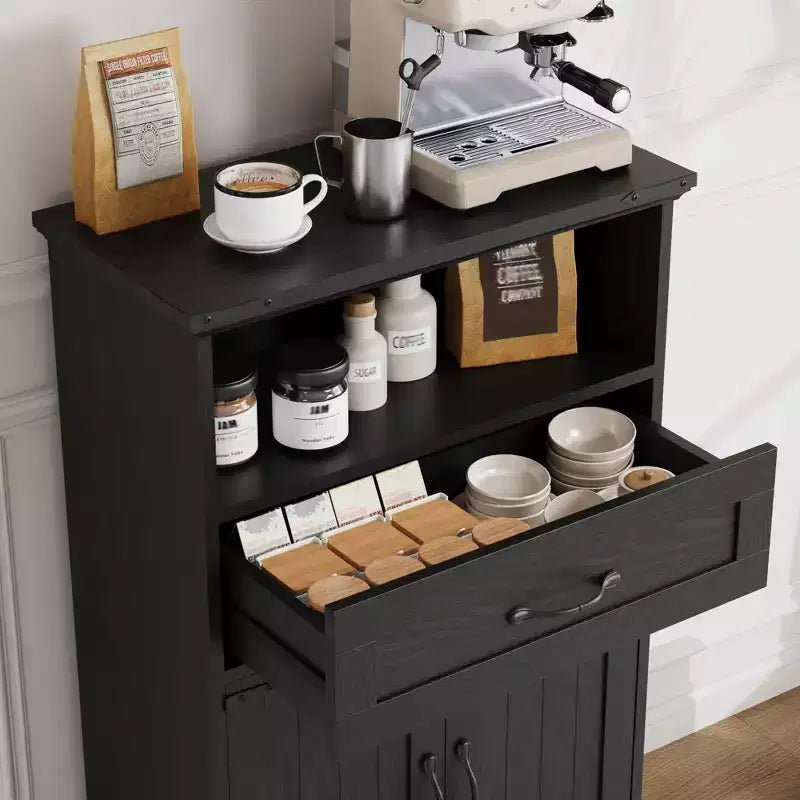 Meuble de salle de bain de style campagnard avec portes et tiroirs, meuble de rangement autoportant à texture bois