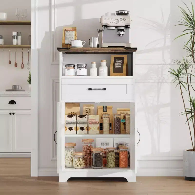 Meuble de salle de bain de style campagnard avec portes et tiroirs, meuble de rangement autoportant à texture bois