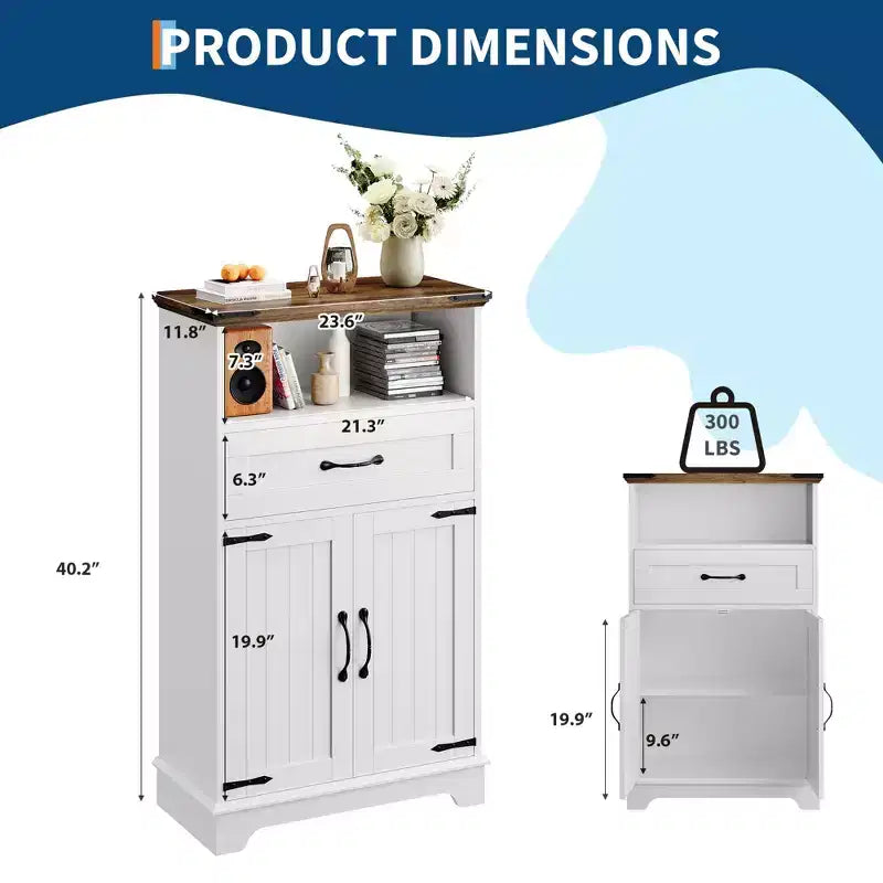 Meuble de salle de bain de style campagnard avec portes et tiroirs, meuble de rangement autoportant à texture bois