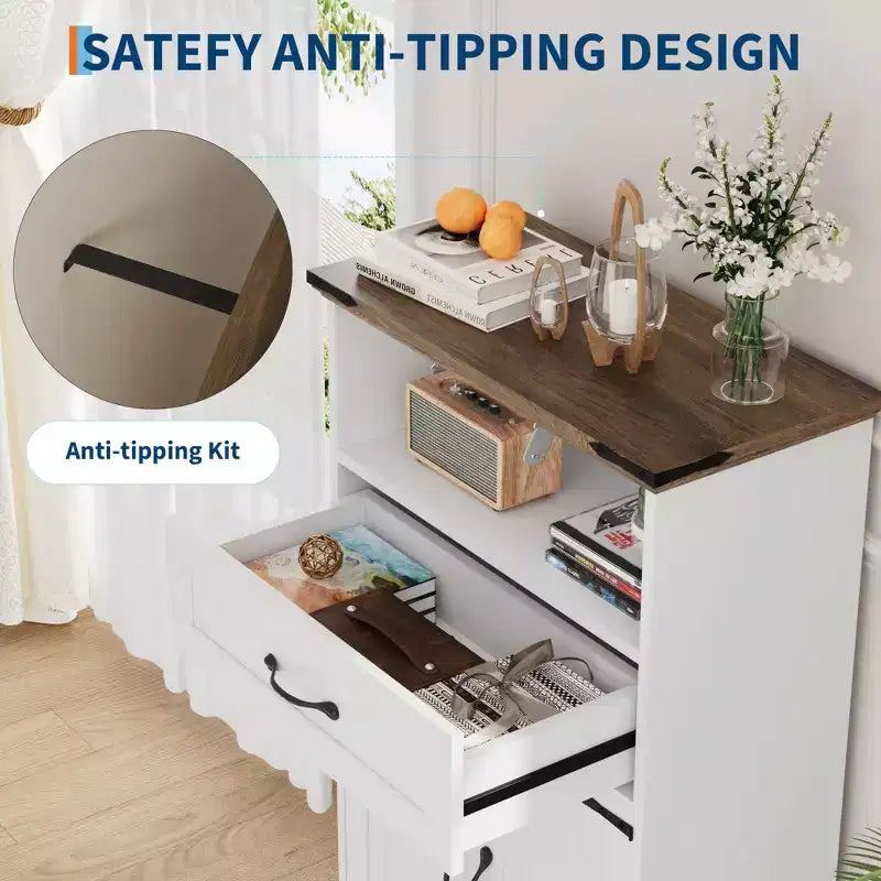 Meuble de salle de bain de style campagnard avec portes et tiroirs, meuble de rangement autoportant à texture bois