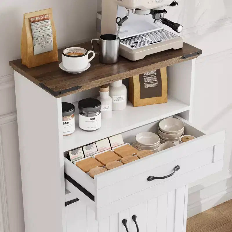 Meuble de salle de bain de style campagnard avec portes et tiroirs, meuble de rangement autoportant à texture bois