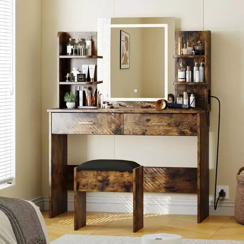 Coiffeuse avec lumière et miroir