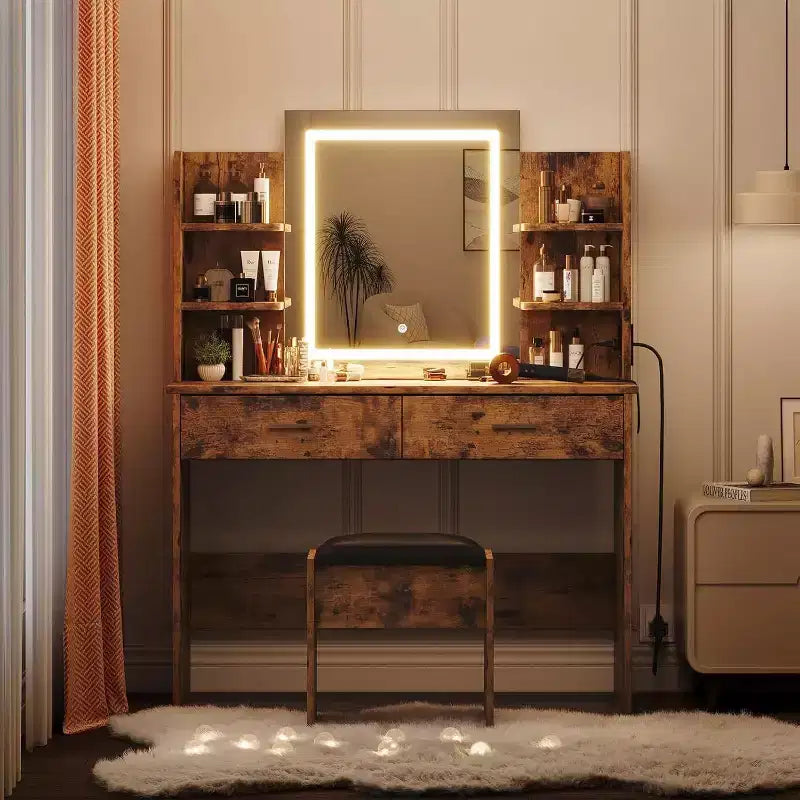 Coiffeuse avec lumière et miroir