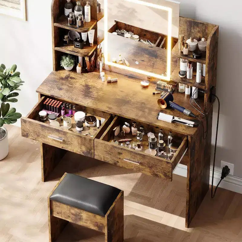 Coiffeuse avec lumière et miroir