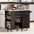 Okak Modrn Kitchen Island with Drop Leaf & Adjustable Racks Rolling Kitchen Cart with Shelves & Drawers Storage Cabinet Folding Dining Table