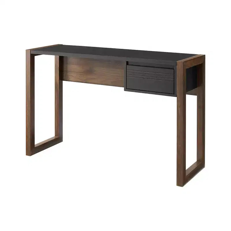 Bureau moderne bicolore en bois avec tiroirs cannelés