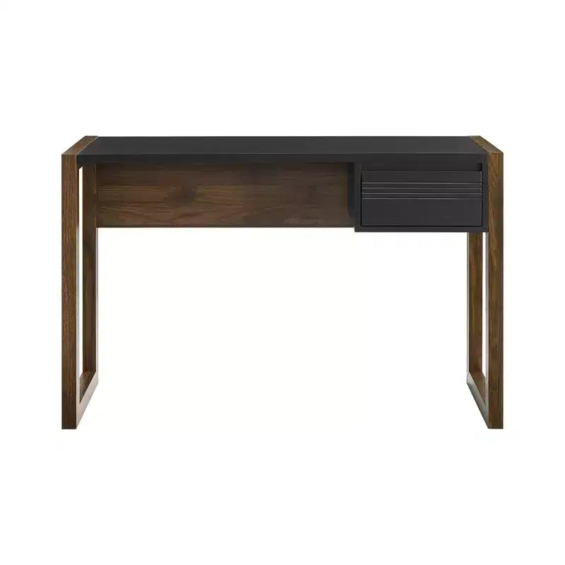 Bureau moderne bicolore en bois avec tiroirs cannelés