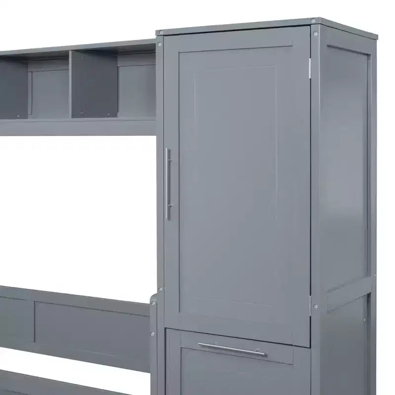 Lit escamotable Full/Queen avec armoire en bois et tiroirs, lit mural pliant pour chambre d'amis ou petite pièce