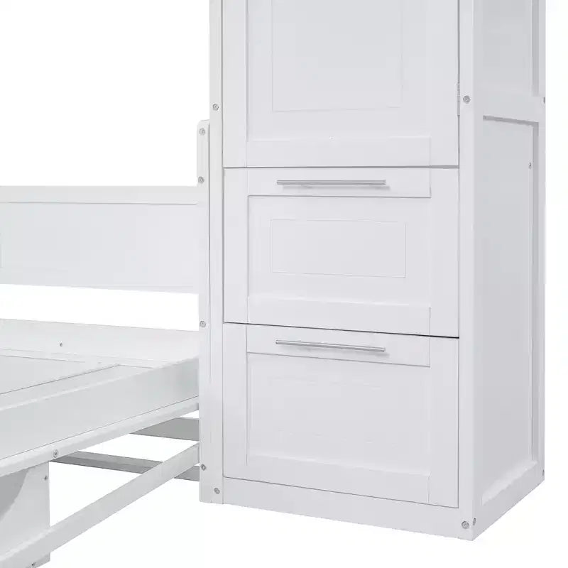 Lit escamotable Full/Queen avec armoire en bois et tiroirs, lit mural pliant pour chambre d'amis ou petite pièce