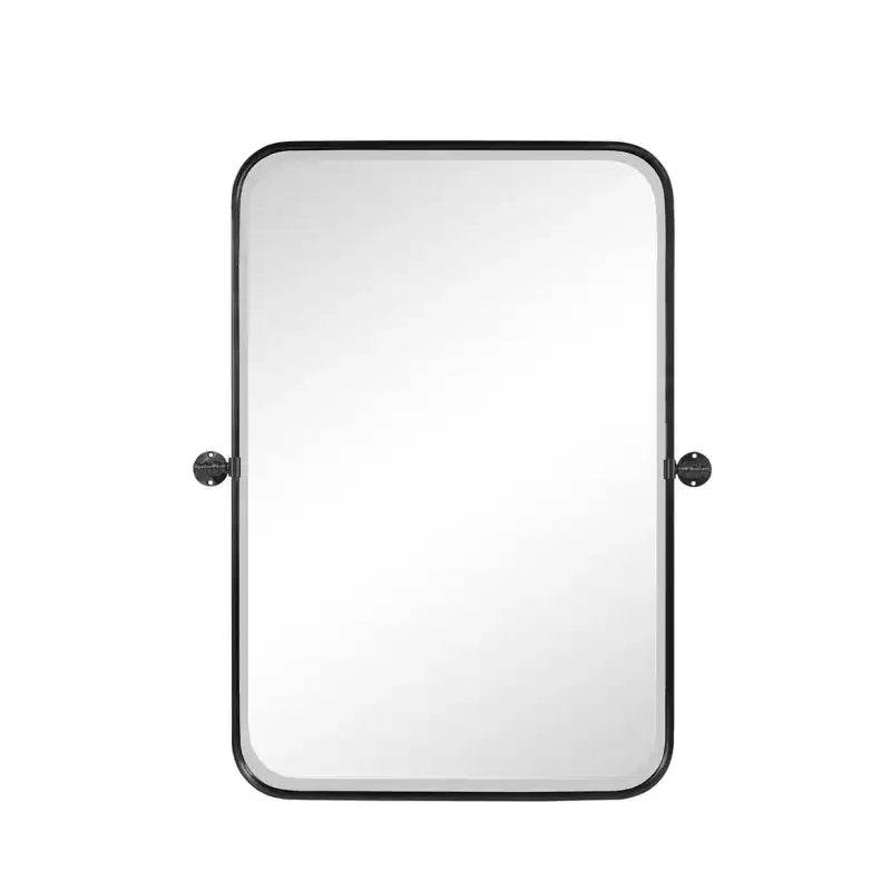 Lot de deux miroirs d'appoint de 81 cm à cadre en métal noir