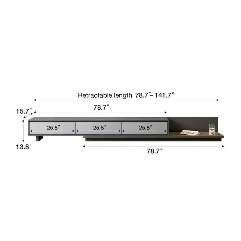Meuble TV extensible contemporain 78,7 po