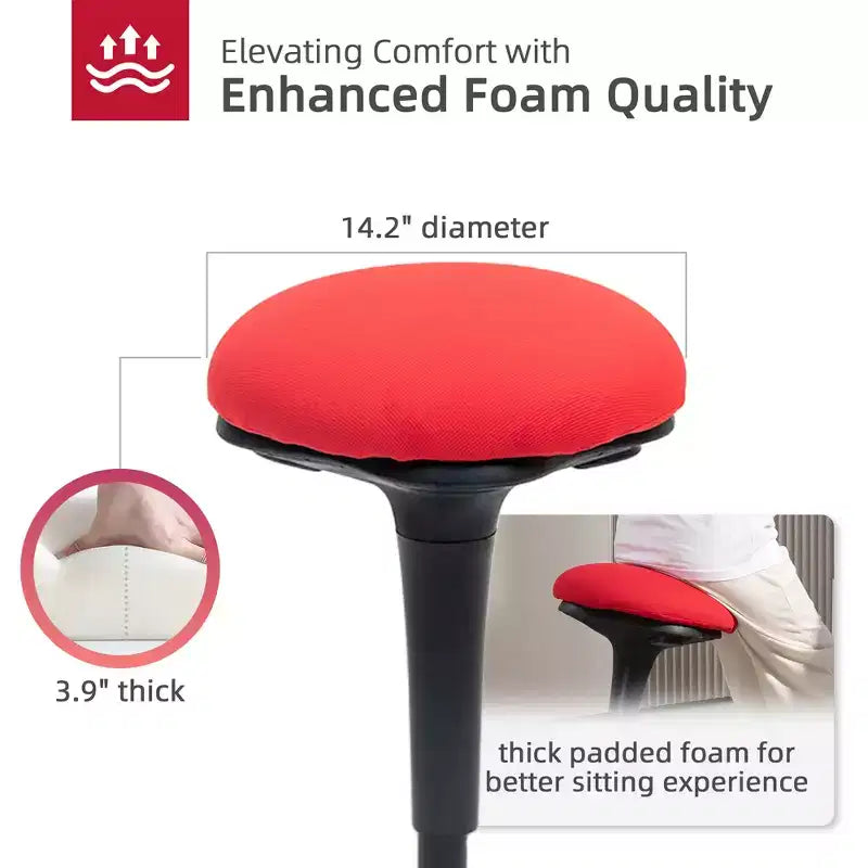 Siège sans dossier oscillant avec hauteur réglable, tabouret ergonomique actif avec mouvement de balancement rembourré