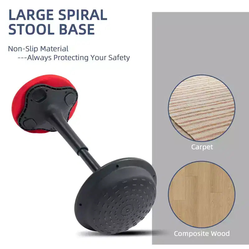Siège sans dossier oscillant avec hauteur réglable, tabouret ergonomique actif avec mouvement de balancement rembourré