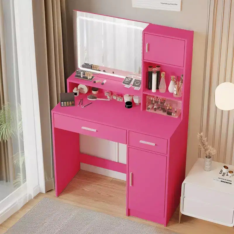 Coiffeuse avec grand miroir rectangulaire maquillage