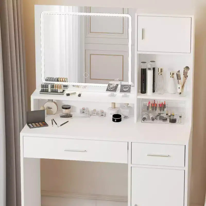 Coiffeuse avec grand miroir rectangulaire maquillage