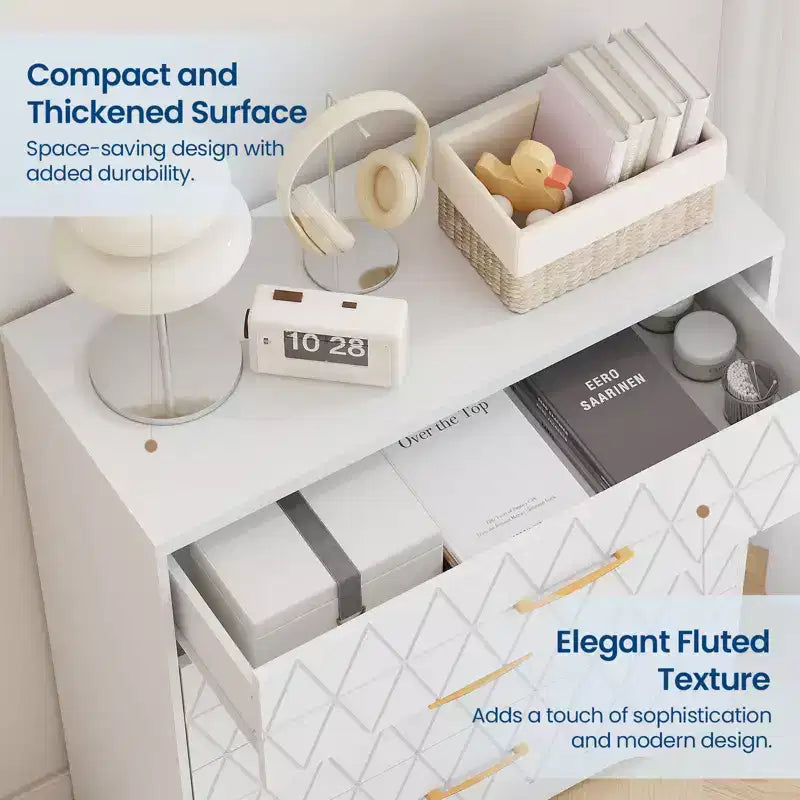 Commode à 4 tiroirs avec poignées dorées, petite commode de rangement pour chambre à coucher, salon, dressing