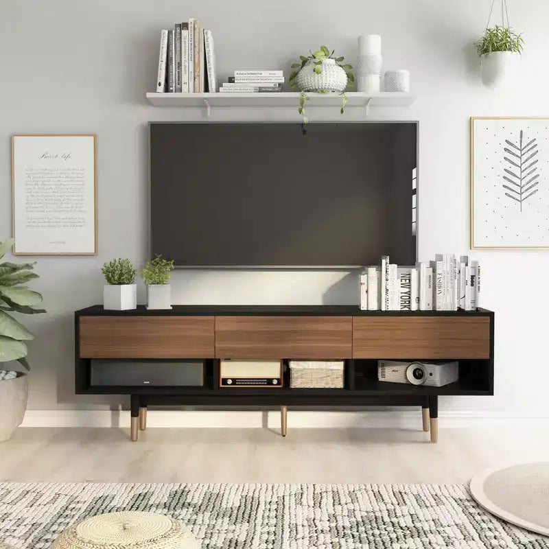 Meuble TV 3 tiroirs de style Mid-Century