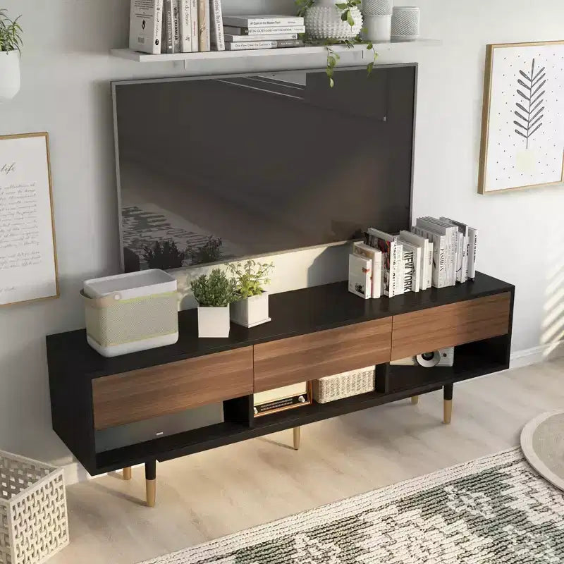 Meuble TV 3 tiroirs de style Mid-Century