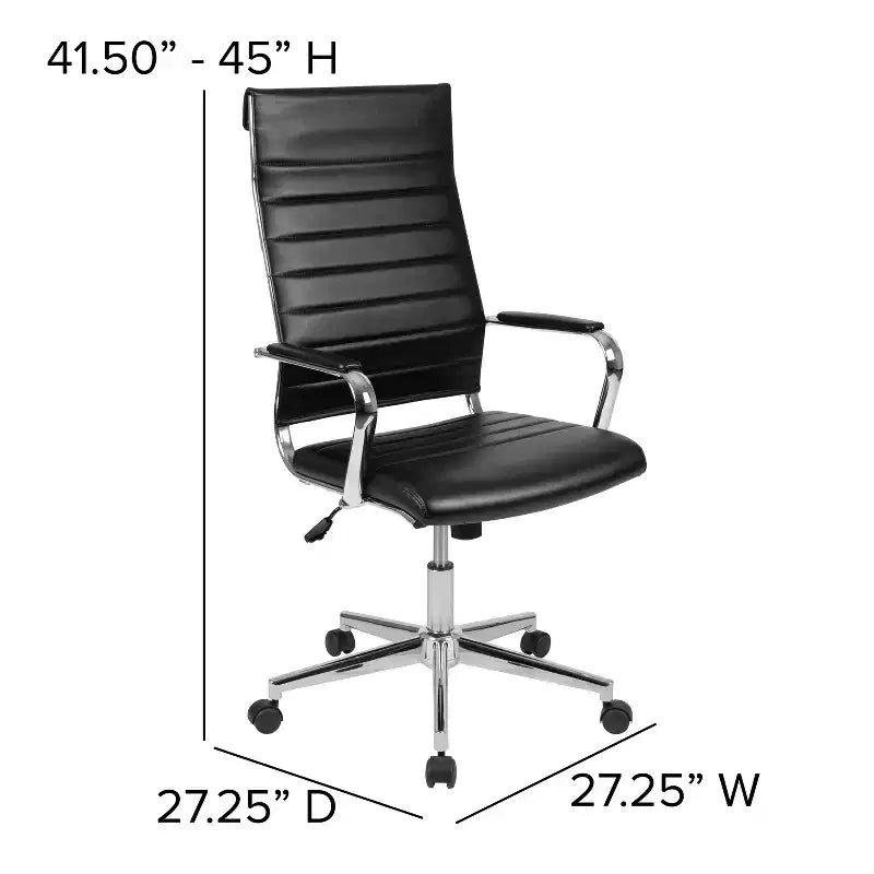 Chaise de bureau à dossier haut avec réglage pneumatique de la hauteur d'assise et pivotement à 360°