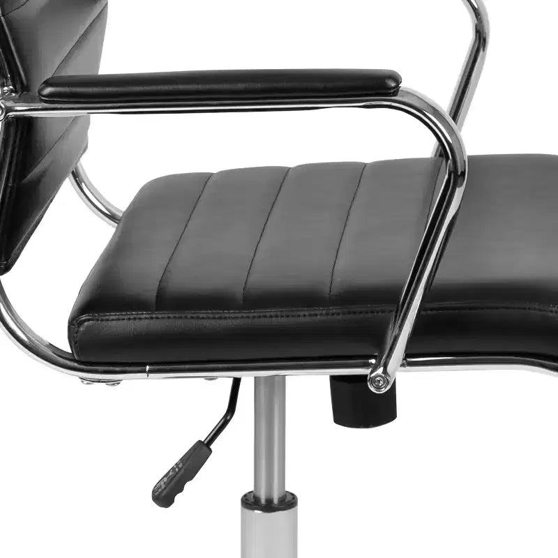 Chaise de bureau à dossier haut avec réglage pneumatique de la hauteur d'assise et pivotement à 360°