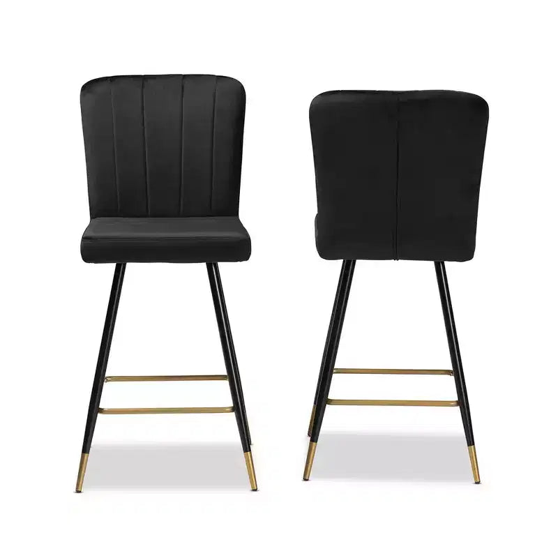 Ensemble de 2 tabourets de bar bicolores en métal