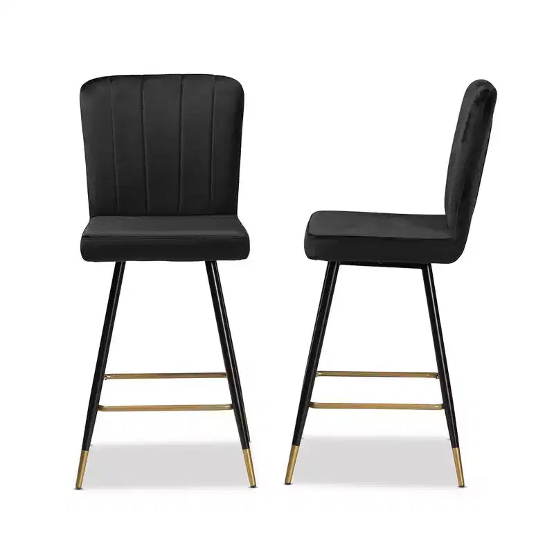 Ensemble de 2 tabourets de bar bicolores en métal
