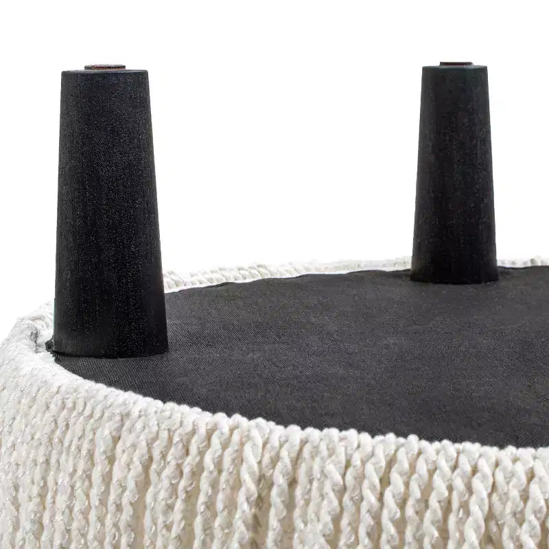 Ottoman rond d'appoint capitonné
