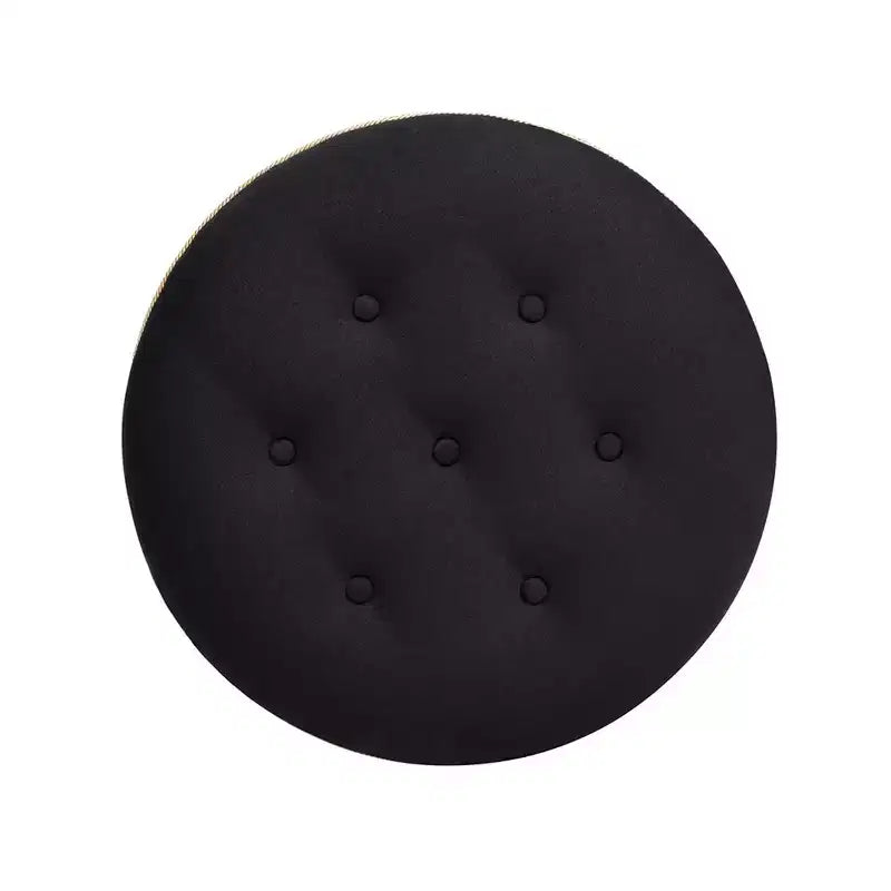 Ottoman rond d'appoint capitonné