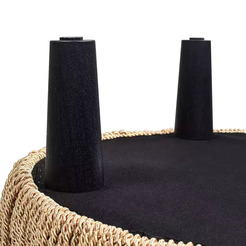 Ottoman rond d'appoint capitonné