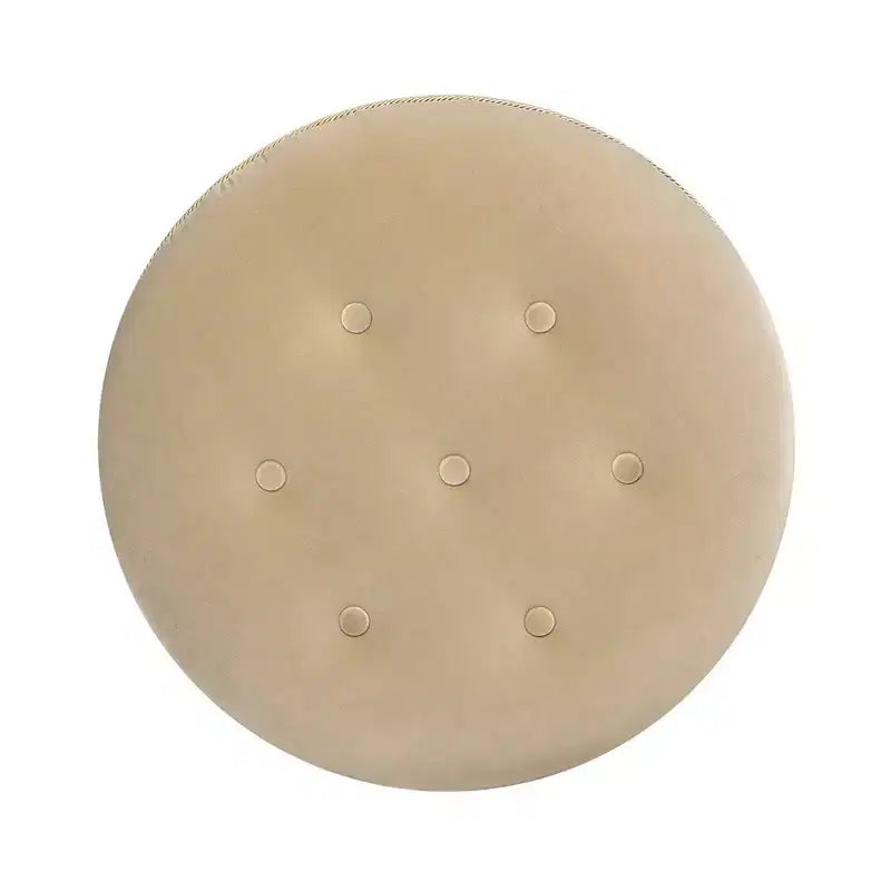 Ottoman rond d'appoint capitonné