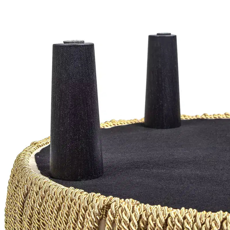 Ottoman rond d'appoint capitonné