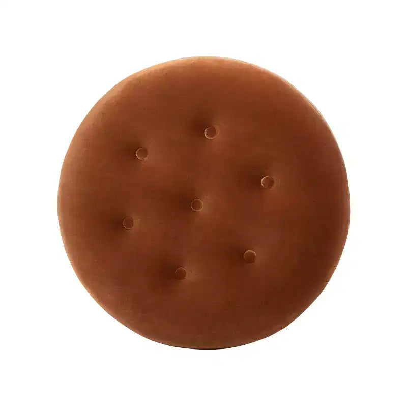 Ottoman rond d'appoint capitonné